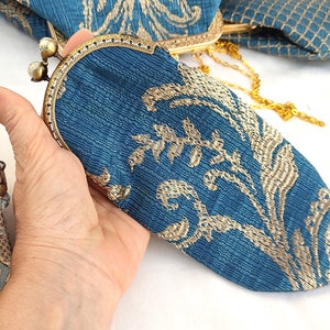 Bohemian Blue Royal eyeglass case brocade Marie Antoinette inspired antique rococo baroque mom gifts ideas image 4