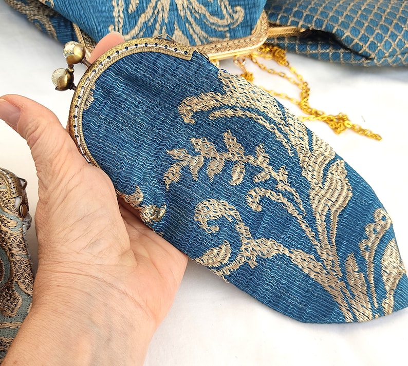 Bohemian Blue Royal eyeglass case brocade Marie Antoinette inspired antique rococo baroque mom gifts ideas image 4