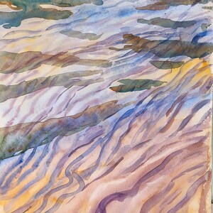 Dünen im Wasser-Aquarell Malerei originale Kunstwerk 14 x 16&quot;Wassermalerei Spiegelung