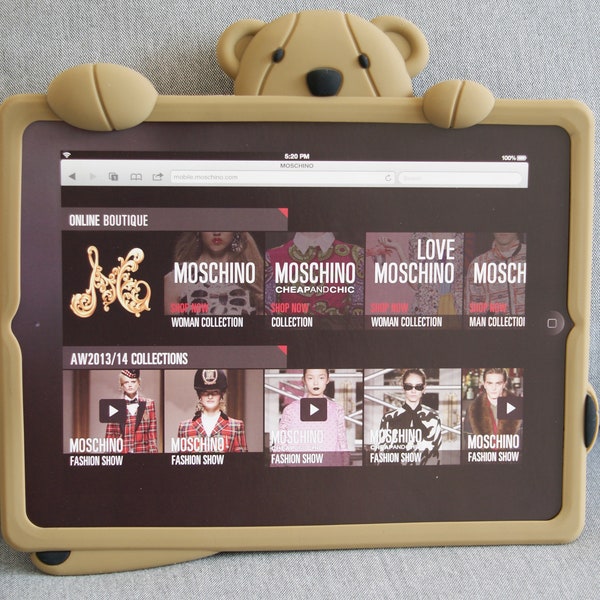 MOSCHINO case for iPad 2 authentic iPad2 case cover silicone case for iPad case for fashionista
