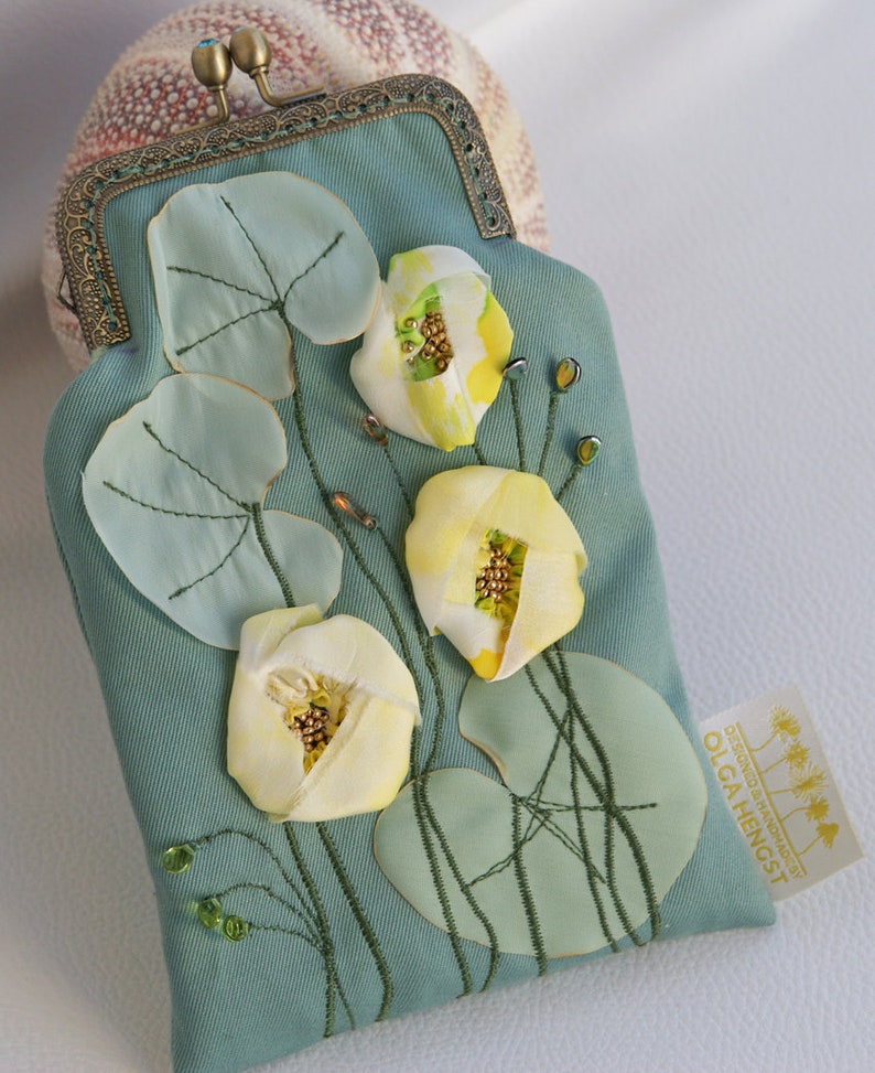 Water lilies Glasses case eyeglass bag kiss lock handmade Etsy