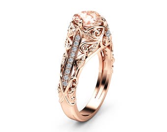 art nouveau engagement ring etsy