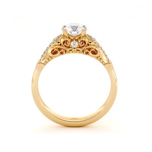 Wunderschöne Qualität Moissanite Verlobungsring 14K Gelbgold Ring