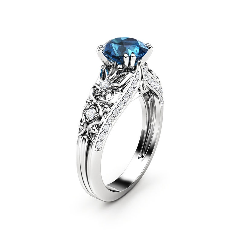 blue engagement rings