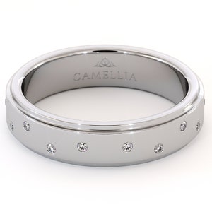 Random Scattered Natural Diamonds Wedding Band Unique Impressive Eternity Band