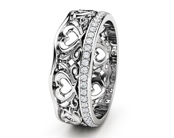 Diamond Wedding Band Women Wedding Band  Gold Wedding Ring