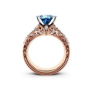 Princess Blue Diamond Engagement Ring 1.5 Carat Square Diamond - Etsy