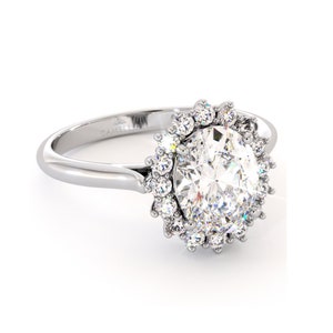Diana Engagement Ring: 1.5ct Lab Diamond, 14K White Gold
