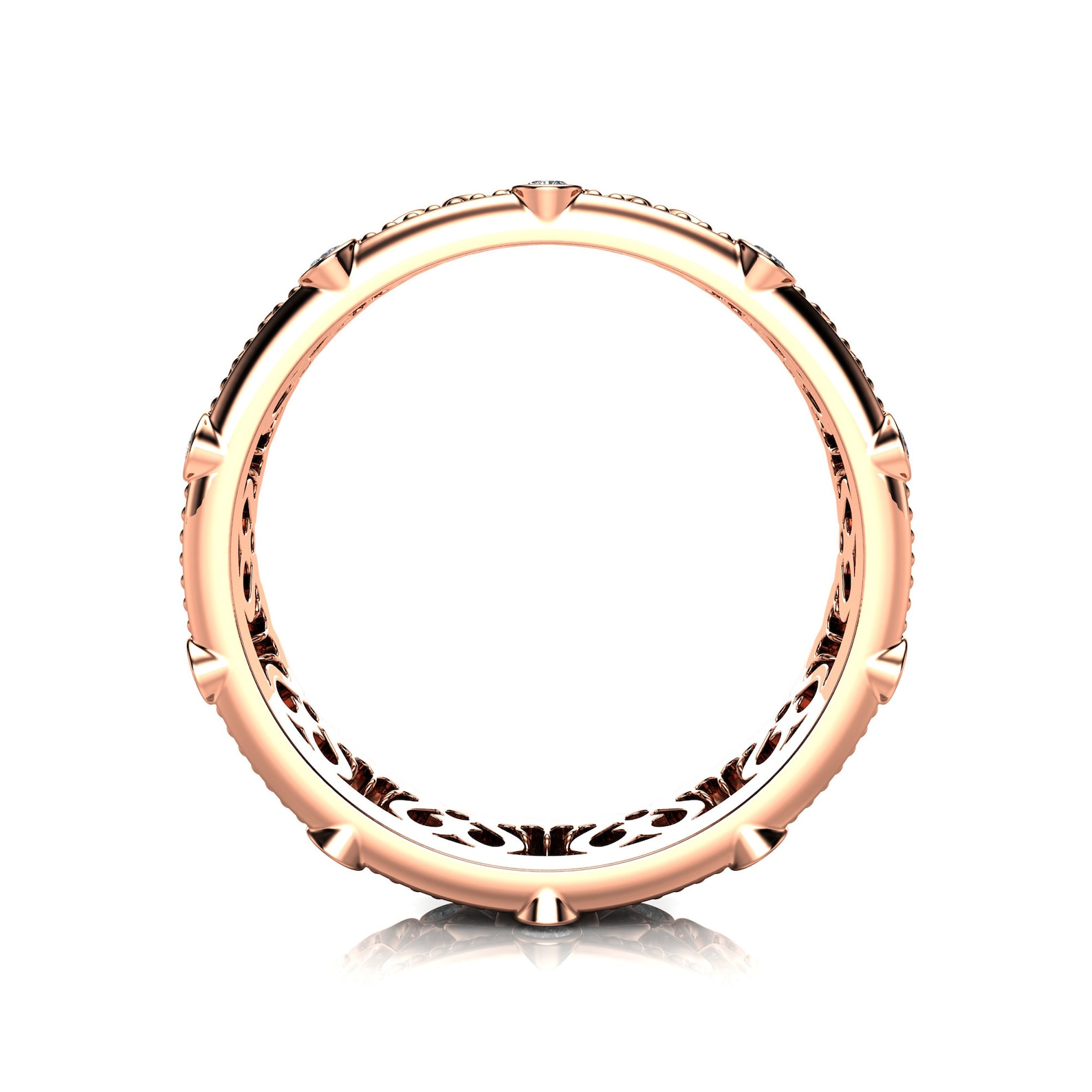 Unique Wedding Band Rose Gold Wedding Band Women Wedding Band Etsy