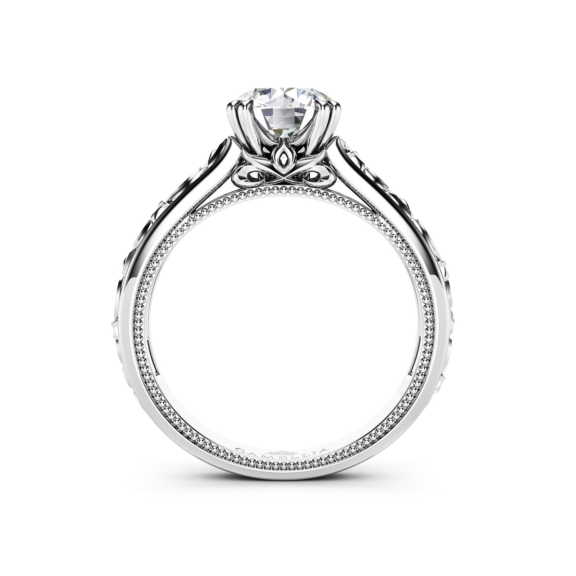 Unique Engagement Ring Set 14K White Gold Moissanite Etsy
