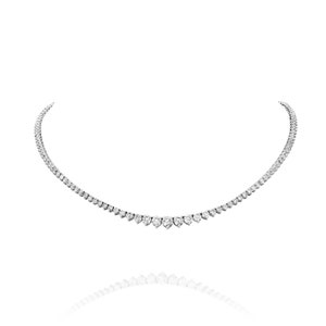 De Garde Tennis 14k Gold Graduated Diamond Necklace Luxury Fine Jewelry for Women