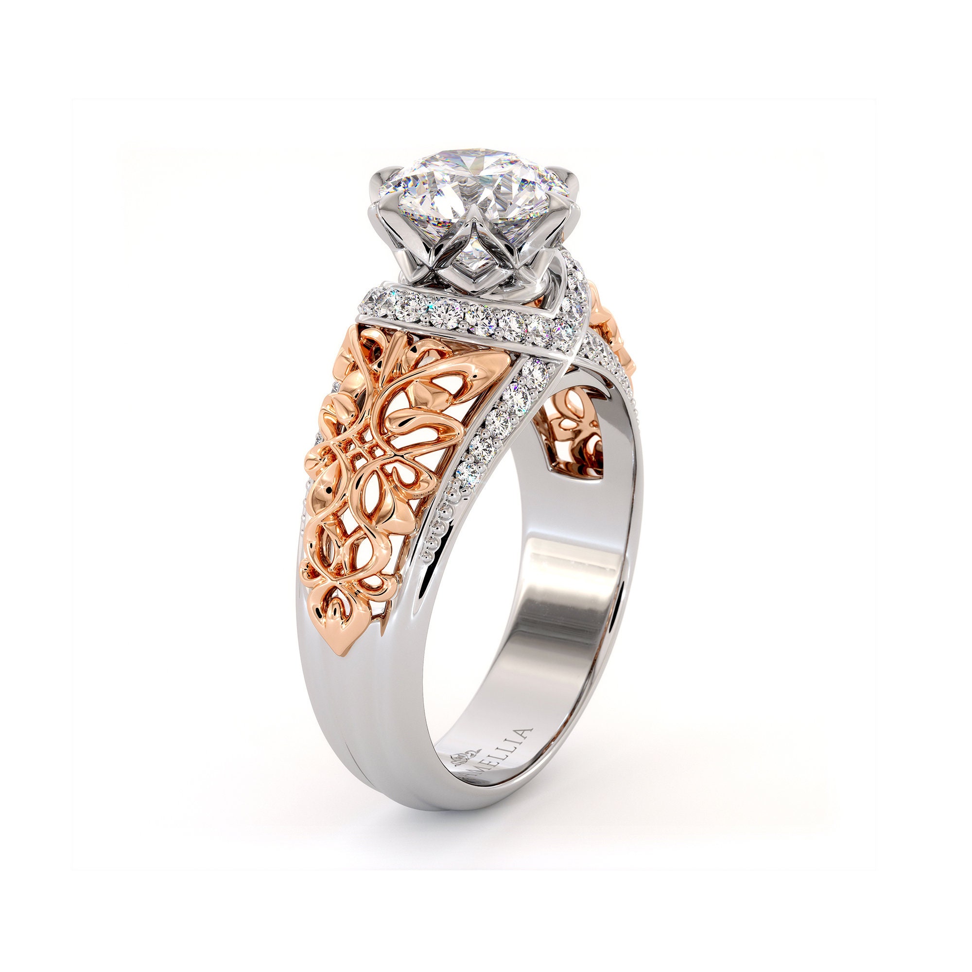 Two tone filigree ring deals