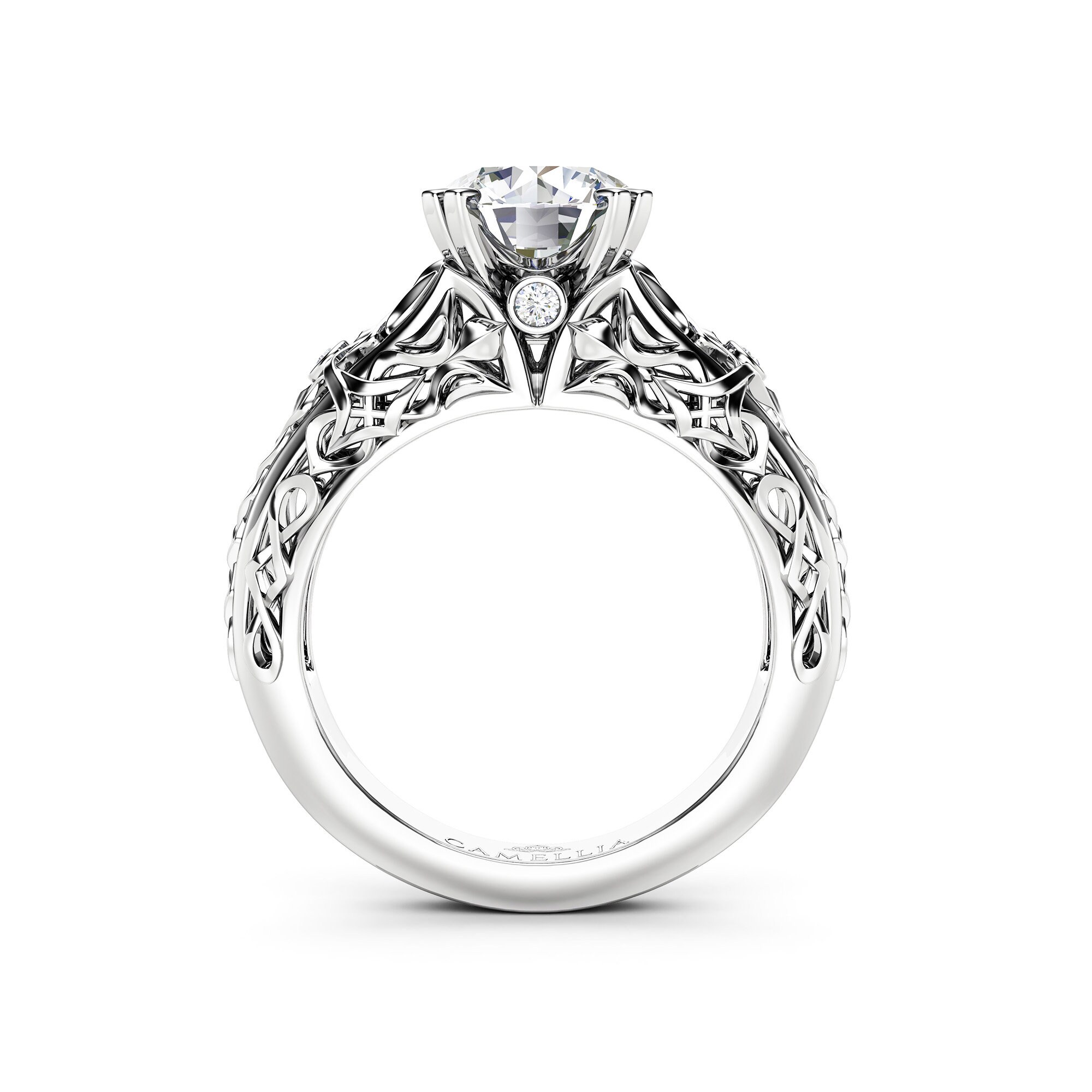 Forever One 2 Carat Moissanite Engagement Ring Set-moissanite | Etsy