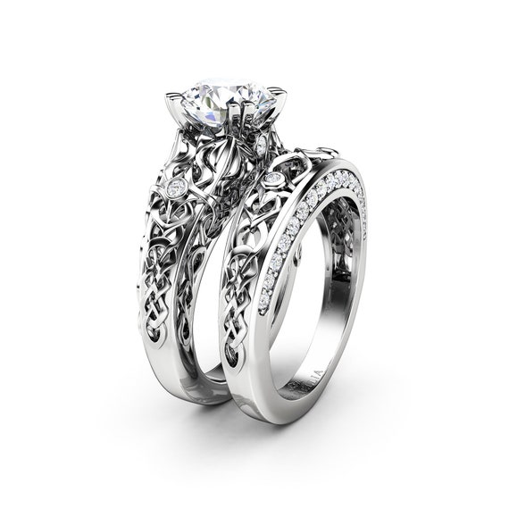Forever One 2 Carat Moissanite Engagement Ring Set-moissanite | Etsy