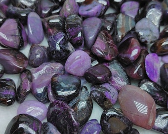 Sugilite Qty 3 Tumbled Stones FLAT 15-20mm Reiki Healing Crystals Violet Flame