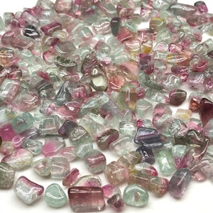 Bicolor Tourmaline Tumbled Gemstones, Heart Chakra, Self Love, Heart, Empathy, Emotional Healing, Forgiveness