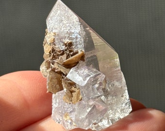 Fluorite on Phantom Quartz, 17g Yaogangxian Minerals