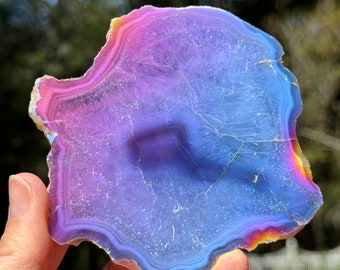 Angel Aura Agate Quartz Slice