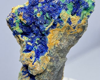 Azurite Rosette Crystals in Matrix, Morenci Mine Region, Arizona USA