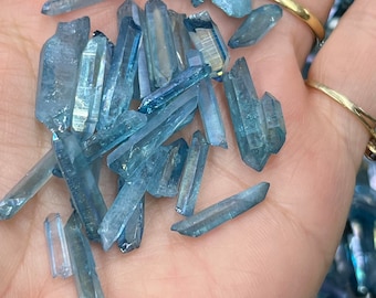 One Tanzine or Aqua Aura Laser Peruvian Quartz Point, Your Choice! Aura Quartz Points