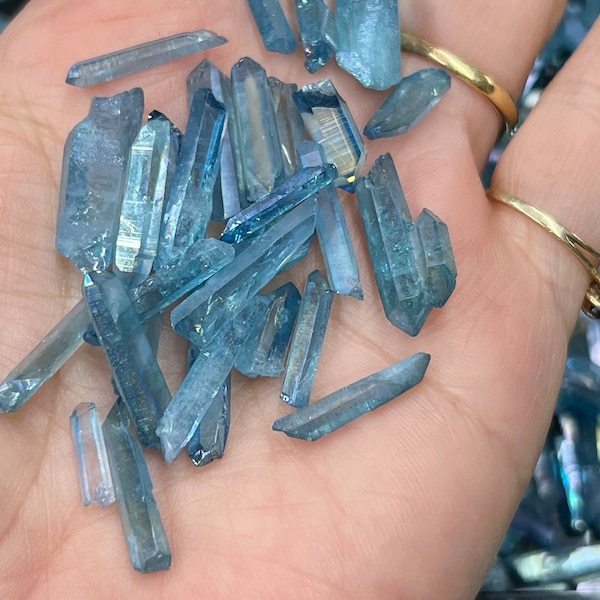 One Tanzine or Aqua Aura Laser Peruvian Quartz Point, Your Choice! Aura Quartz Points