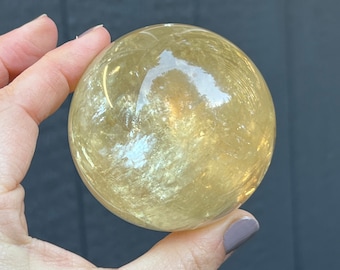 Honey Calcite Sphere, Bolivia, Clarity, Crystal Visions, Metaphysical Crystals, CAL1-1206