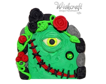 halloween fairy door ornament, fairy garden, fairy house, polymer clay, halloween ornament, halloween, zombie halloween, fairy door