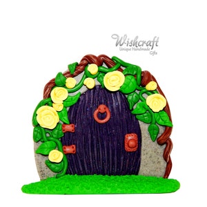 Blue Fairy Door, fairy garden, fairy house, polymer clay, fairy sculpture, fairy garden accessories