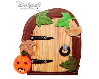 halloween fairy door ornament, fairy garden, fairy house, polymer clay, halloween ornament, halloween, fairy door
