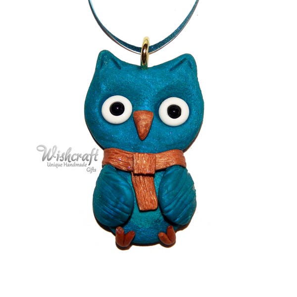 owl christmas ornament - Christmas tree decorations - polymer clay -