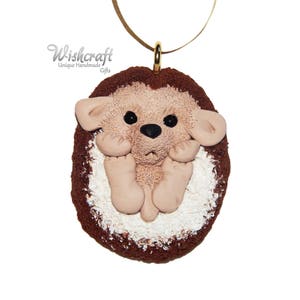 Baby Hedgehog ornament, Hedgehog christmas ornament, polymer clay, Hedgehog figure, Hedgehog sculpture, christmas