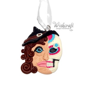 Glow in the dark sugar skull witch ornament - halloween ornament - halloween decoration - witch -sugar skull - glow in the dark - christmas