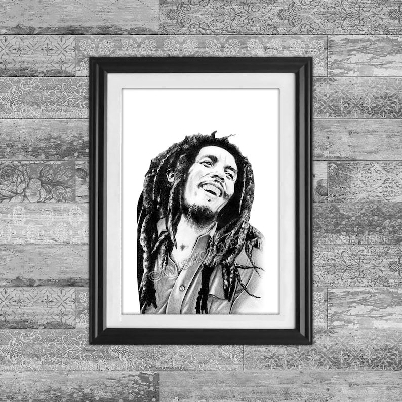 Bob Marley Pencil Drawing Art Print Etsy