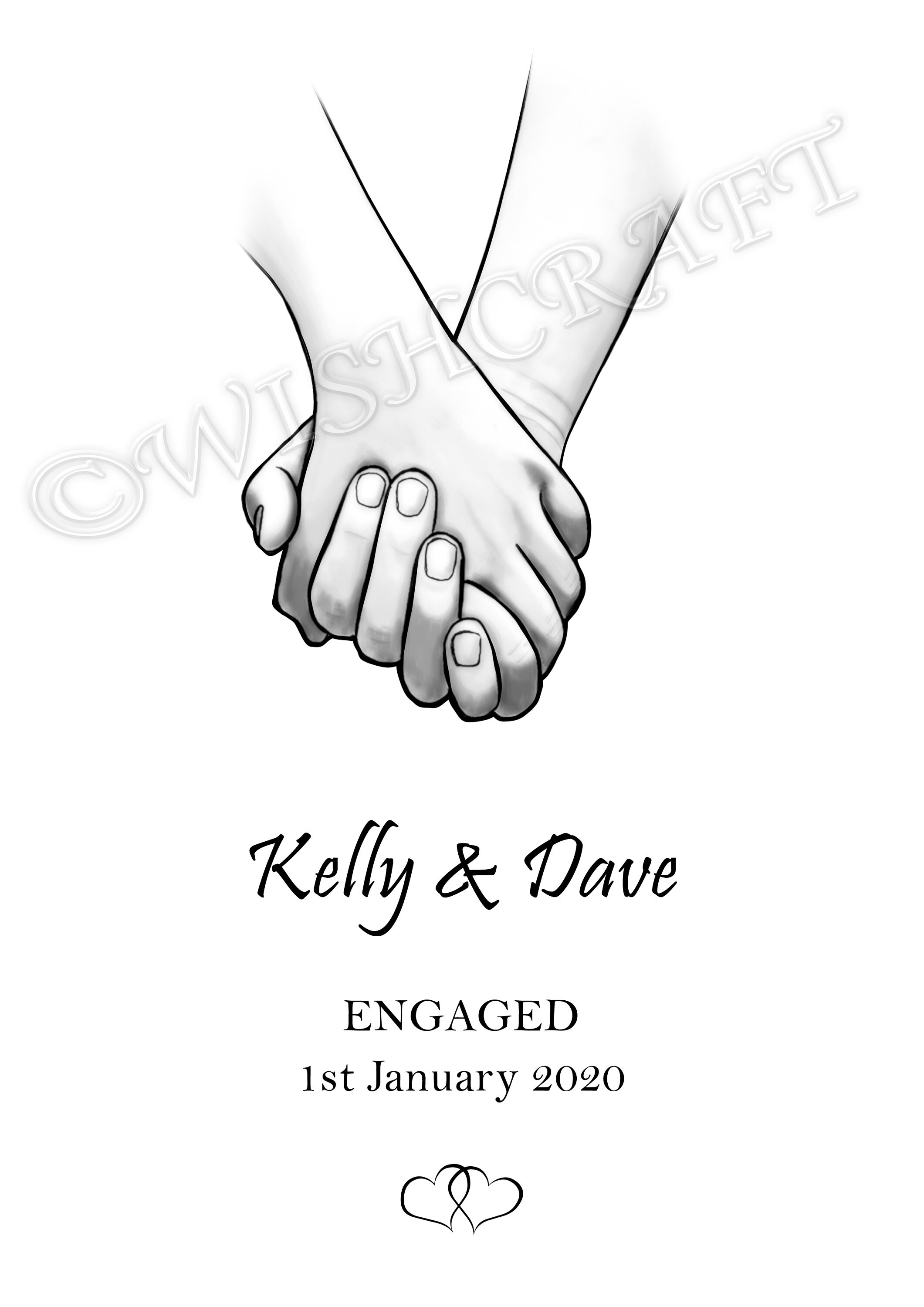 Engagement personalised print personalised Engagement print Etsy