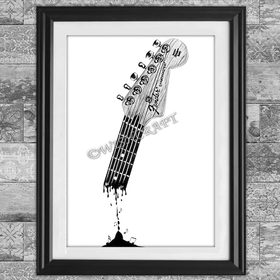 Pencil drawing 2024 of guitar