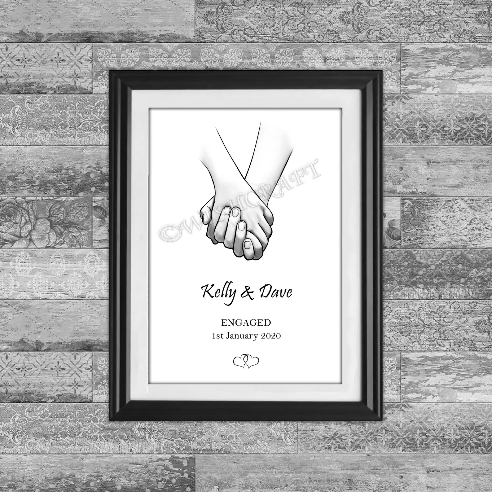 Engagement personalised print personalised Engagement print Etsy