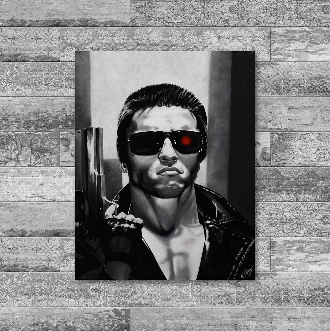Terminator Movie Arnold Schwarzenegger Original Acrylic Painting - Etsy UK