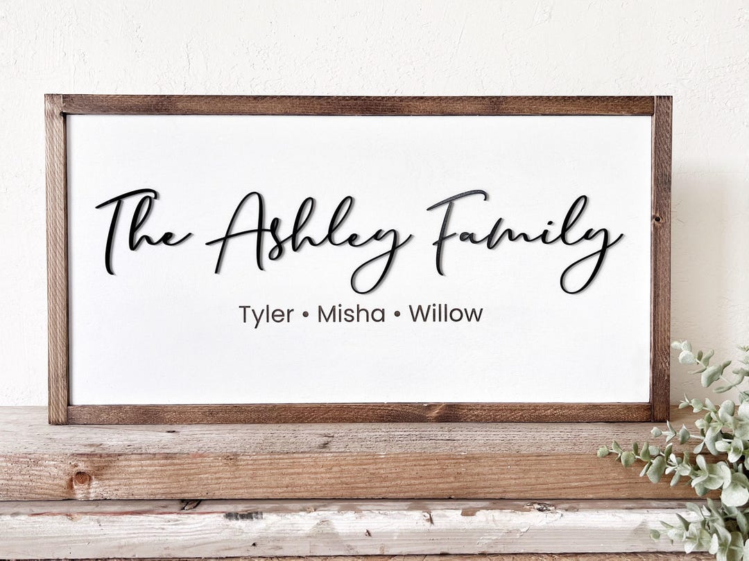 Custom Family Name Wood Sign: 3D Lettering, Personalized Last Name - Etsy