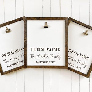 Best Day Ever, Personalized Adoption Day Photo Frame Clipboard Gift for Families with Dates and Names