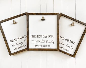 Best Day Ever, Personalized Adoption Day Photo Frame Clipboard Gift for Families with Dates and Names