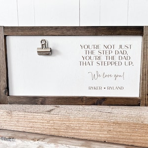 Bonus Dad Gift, Personalized Fathers Day Gift for Stepdad, Custom Photo Sign for Step Dad Stepfather, Stepped Up Dad