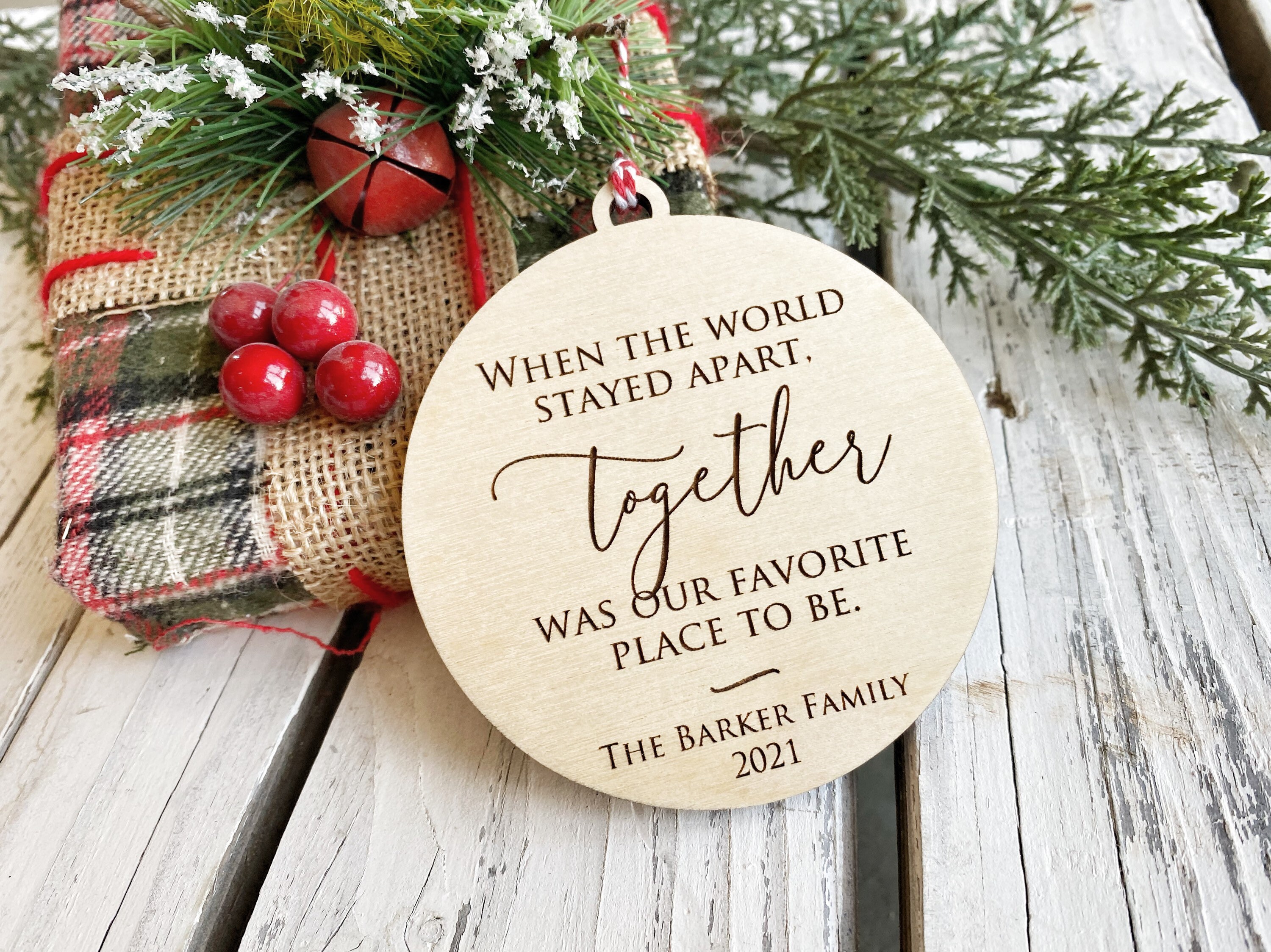 Quarantine Together Ornament, When the world stayed apart, 2021 Memor…
