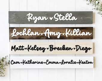 Connecting Heart Name Sign - Personalized Wedding Gift for Blended Families and Adoption - Perfect Couple Gift