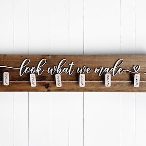 Look What I Made Artwork Display Board, Personalized Clips Kids Name, School Work Display Sign, Look What We Made, Vinyl or 3D Lettering