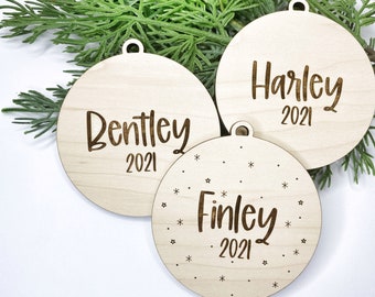 Kid Name Ornament, Personalized Christmas Ornament for Kids, 2021 Ornament First Name Ornament