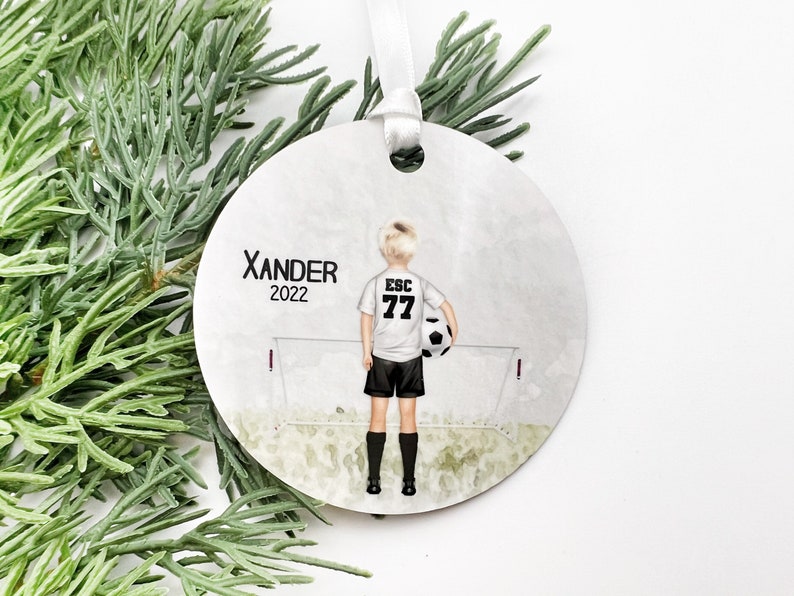 Boy Soccer Ornament Personalized Soccer Ornament for Kids Etsy