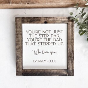 Bonus Dad Gift, Personalized Fathers Day Gift for Stepdad, Custom Photo Sign for Step Dad Stepfather, Stepped Up Dad image 5