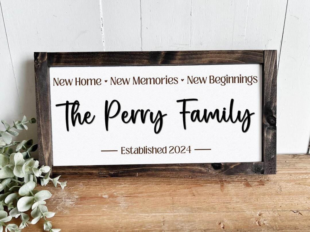 Custom Last Name Wood Sign, Family Established Decor, Celebrating New ...