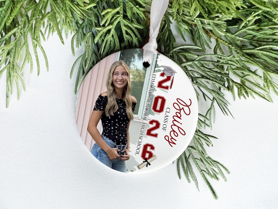 Personalized Graduation Photo Ornament – Class of 2026 or 2027 Senior ...