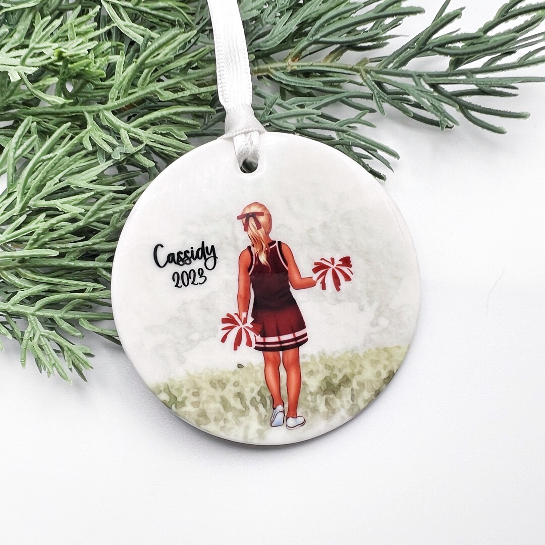 Cheerleader Ornament, Personalized Cheerleader Ornament for Girls, Team